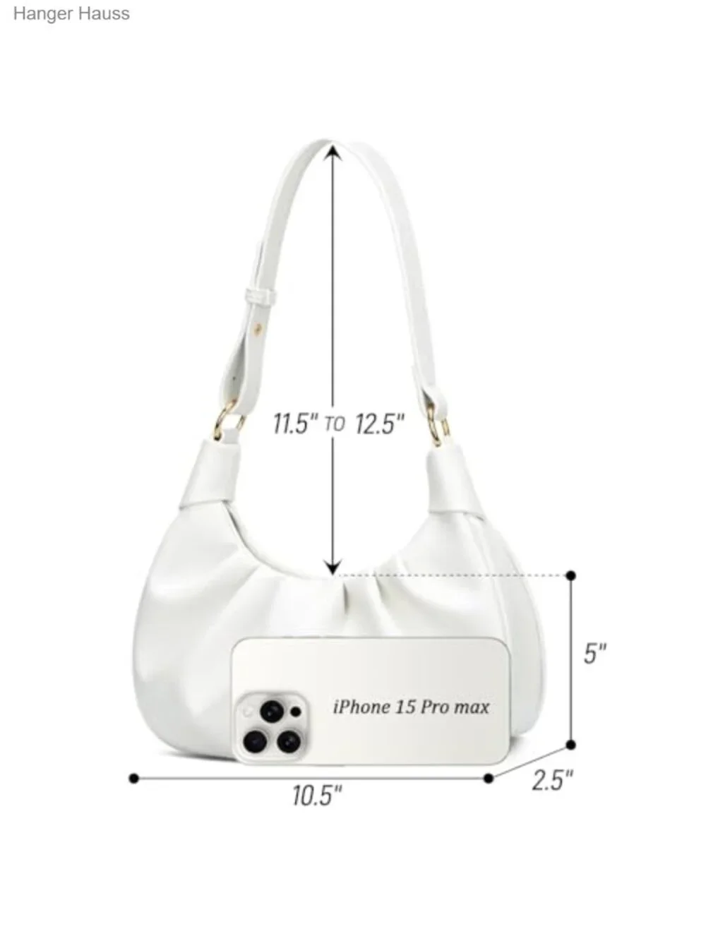 Shoulder Bag Crescent Handbag Ruched Purse Underarm Bag Mini Hobo with